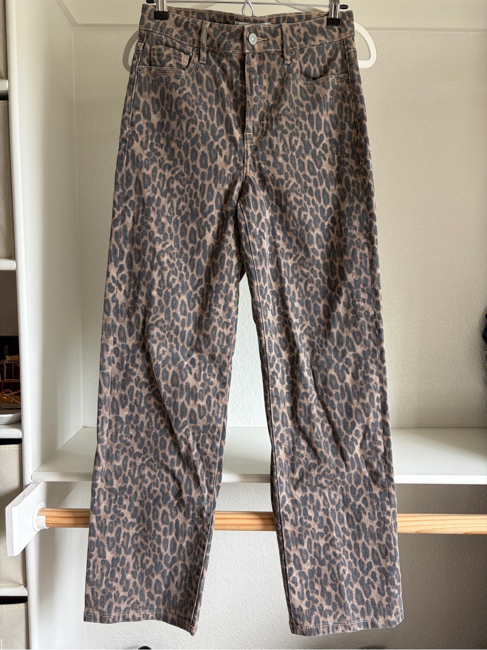 Women’s Leopard Print Straight-Leg Denim Jean - cheetah print jeans